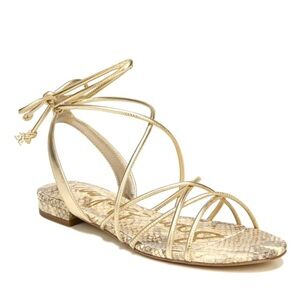 Sam Edelman Tihana Gold Snakeskin Strappy Gladiator Sandals